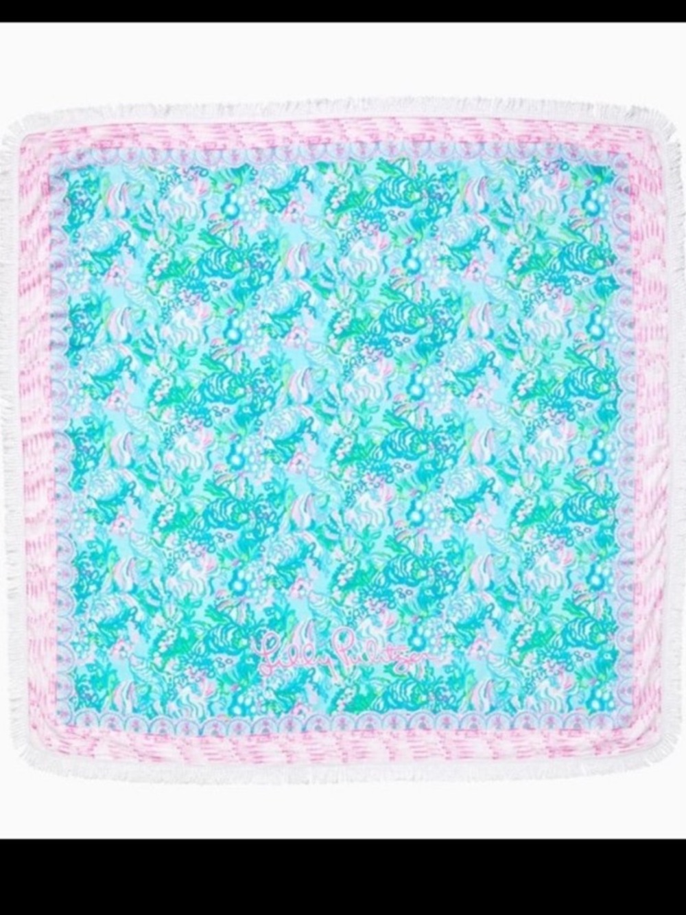 Lilly Pulitzer Blue Ibiza Aqua La Vista Towel Blanket